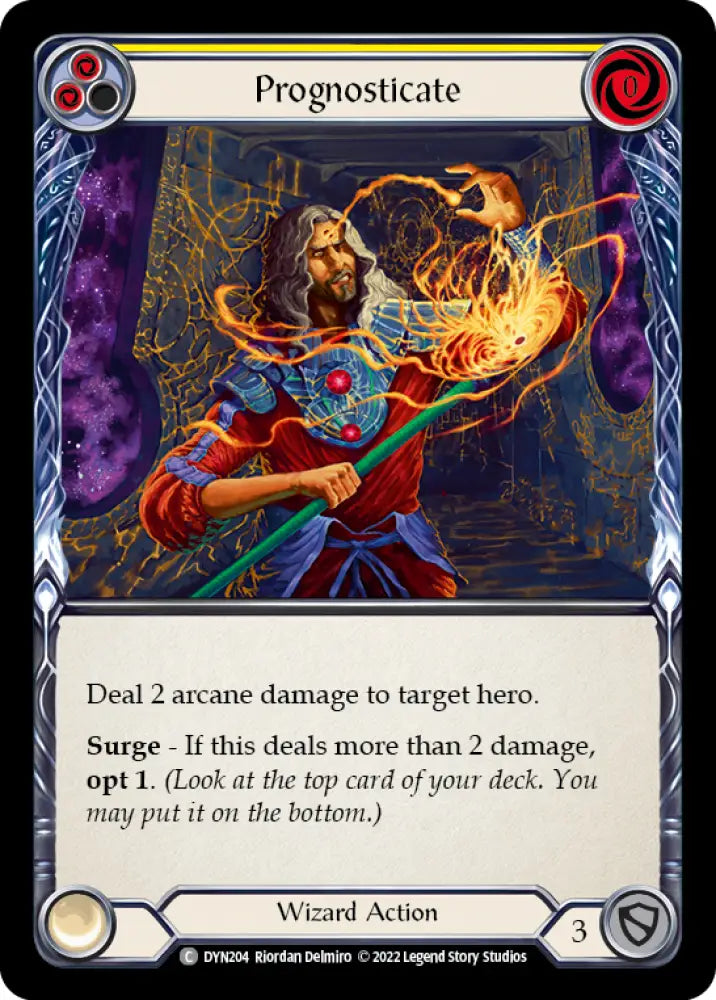 Prognosticate (Yellow) [Dynasty] Rainbow Foil - Flesh And Blood Single