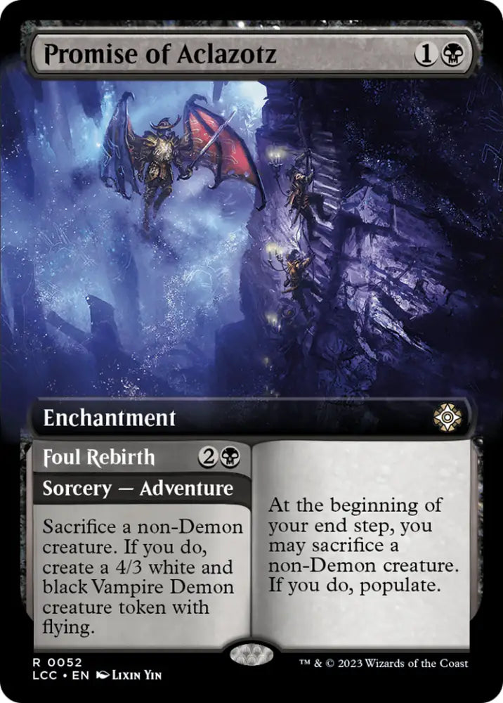 Promise of Aclazotz // Foul Rebirth (Extended Art) [The Lost Caverns of Ixalan Commander] - MTG Single