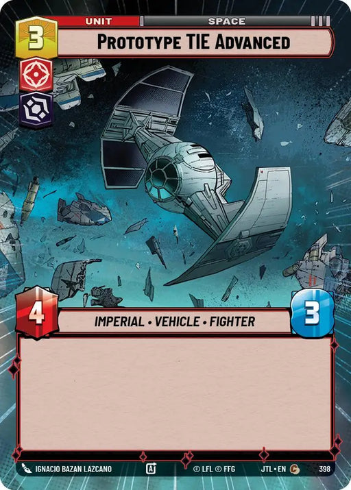 Prototype TIE Advanced (Hyperspace) (398) [Jump to Lightspeed] - Star Wars: Unlimited Single