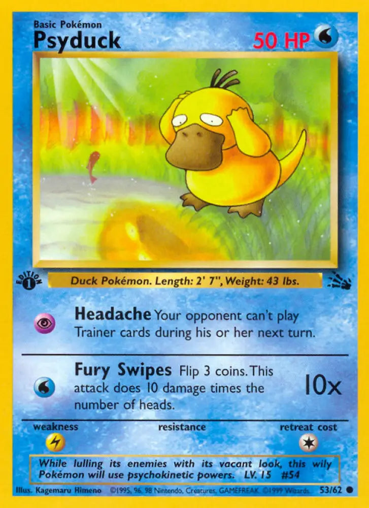 Psyduck (53/62) [Fossil 1st Edition] - Pokemon Single