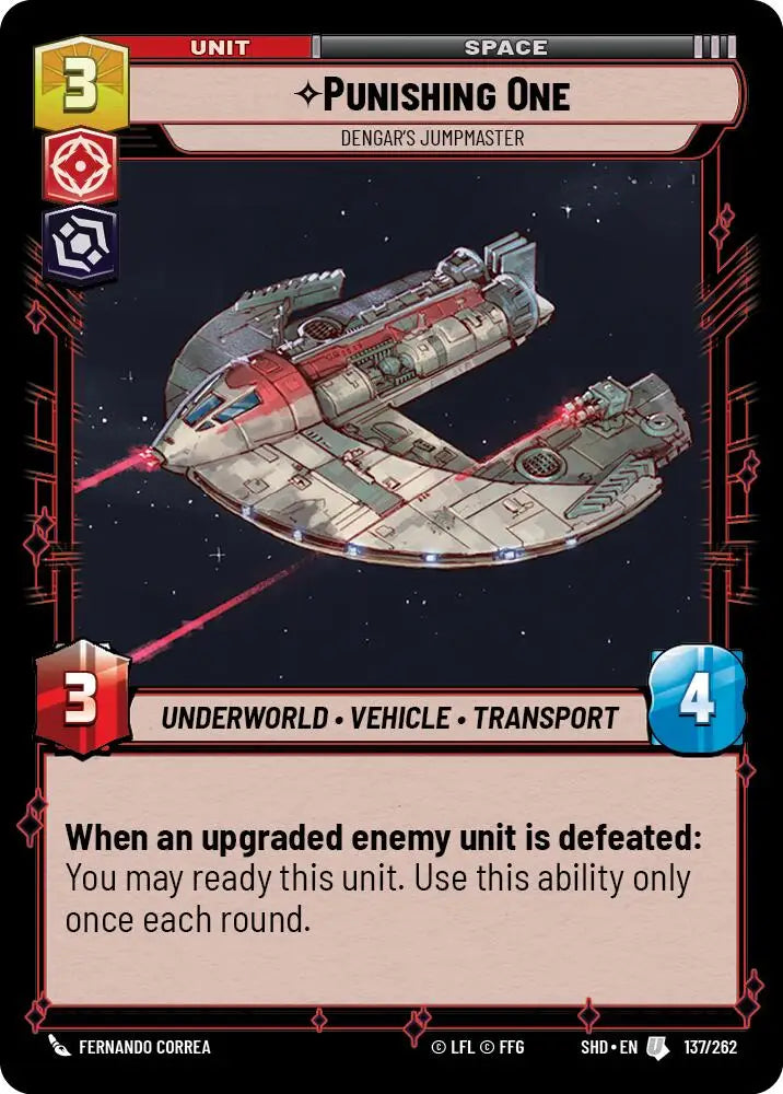 Punishing One - Dengar’s Jumpmaster (137/262) [Shadows of the Galaxy] - Star Wars: Unlimited Single