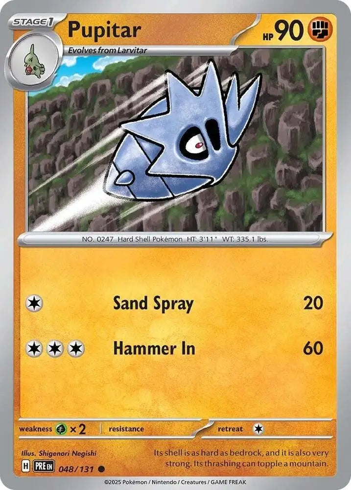 Pupitar (048/131) [Scarlet & Violet: Prismatic Evolutions] - Pokemon Single