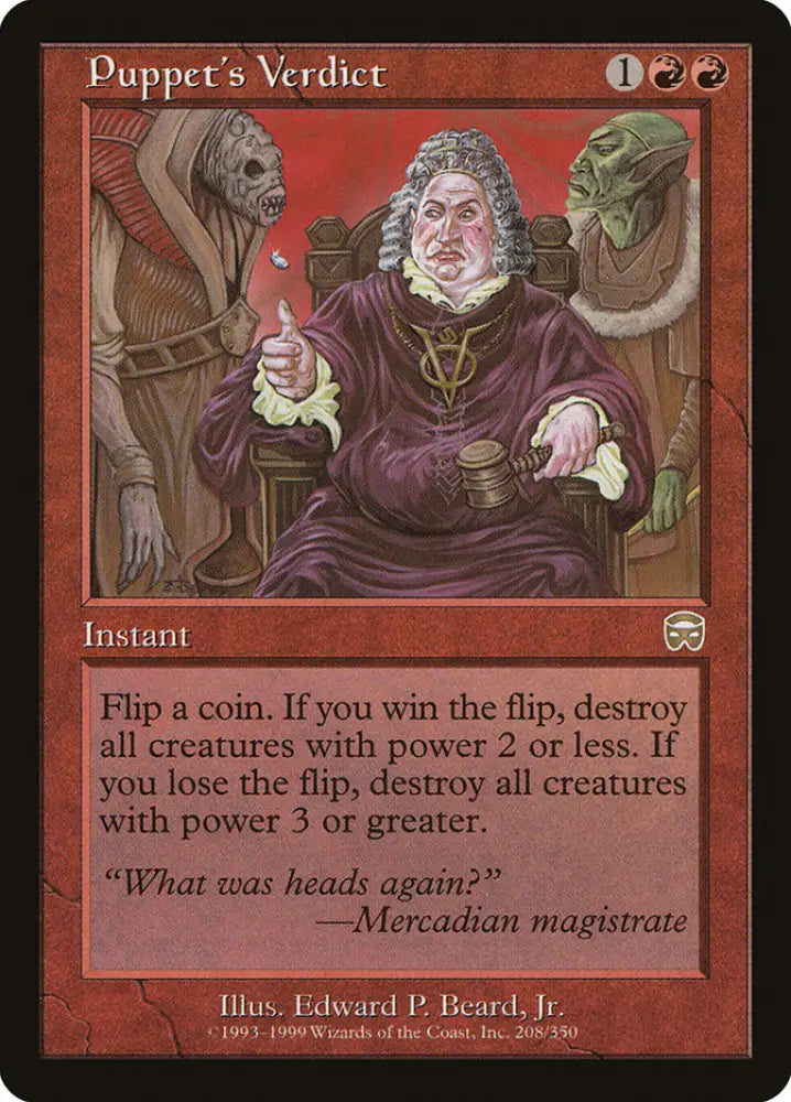 Puppet’s Verdict [Mercadian Masques] - MTG Single