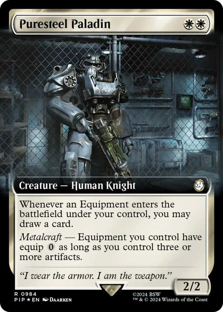 Puresteel Paladin (Extended Art) (Surge Foil) [Fallout] - MTG Single