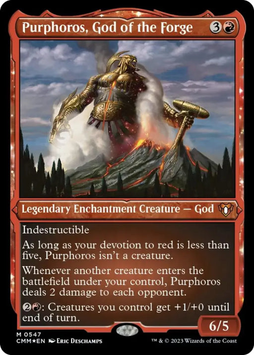 Purphoros God of the Forge (Foil Etched) [Commander Masters] - MTG Single