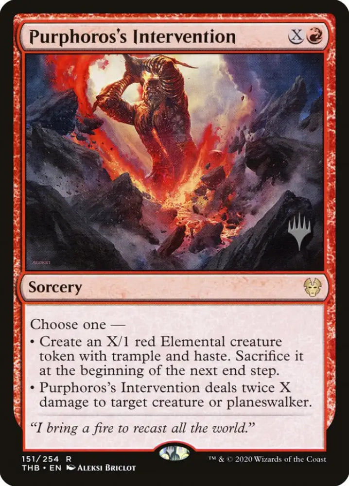 Purphoros’s Intervention (Promo Pack) [Theros Beyond Death Promos] - MTG Single
