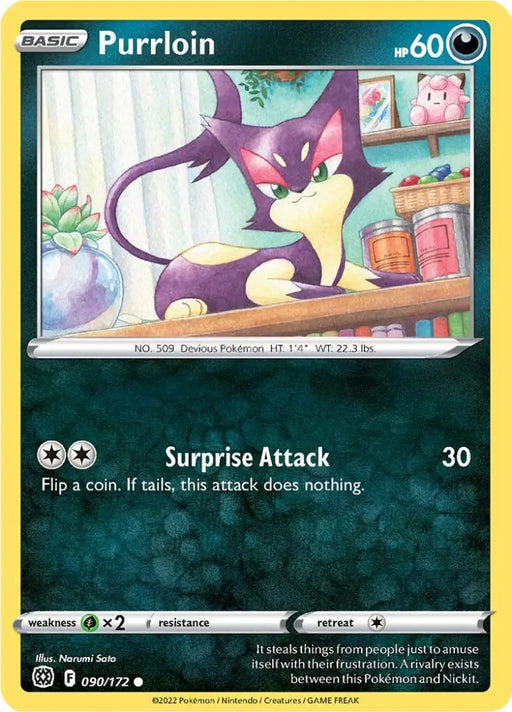 Purrloin (090/172) [Sword & Shield: Brilliant Stars] - Pokemon Single