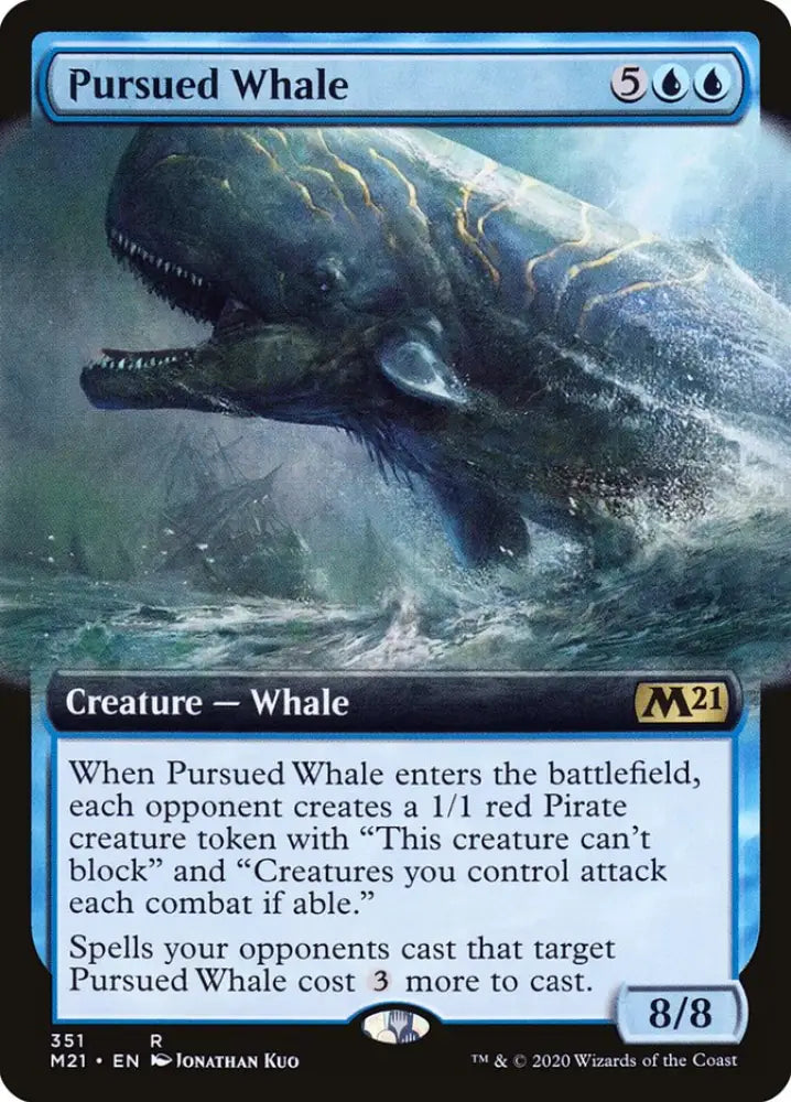 Pursued Whale (Extended Art) [Core Set 2021] - MTG Single