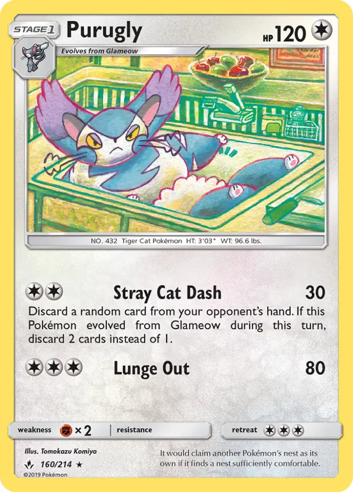 Purugly (160/214) [Sun & Moon: Unbroken Bonds] - Pokemon Single