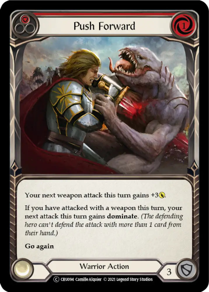 Push Forward (Red) [Crucible of War Unlimited] Unlimited Rainbow Foil - Flesh And Blood Single