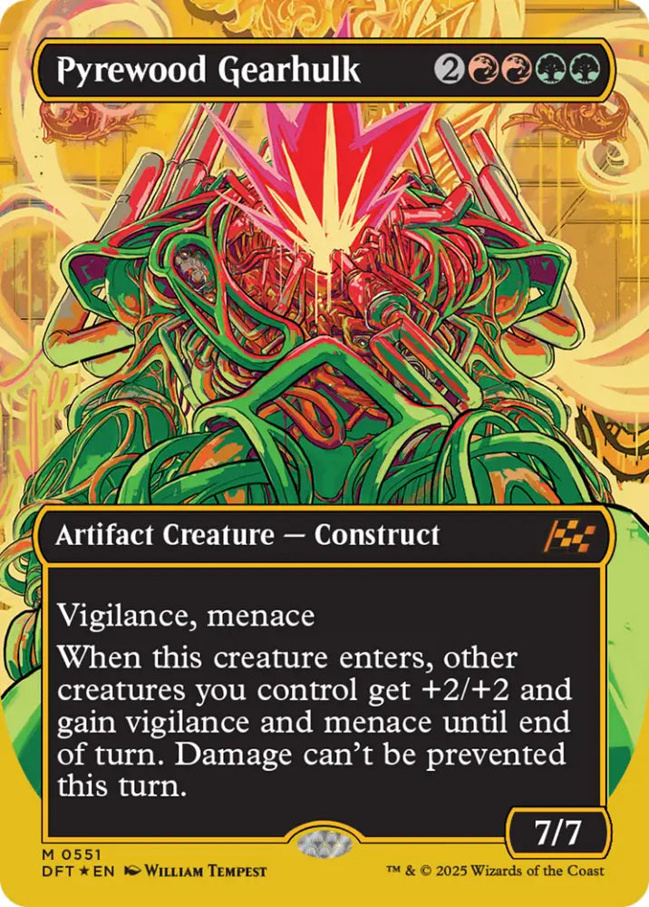 Pyrewood Gearhulk (Borderless) (First-Place Foil) [Aetherdrift] - MTG Single