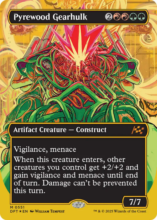 Pyrewood Gearhulk (Borderless) (First-Place Foil) [Aetherdrift] - MTG Single