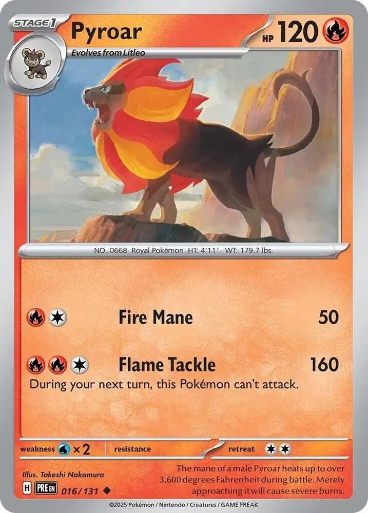 Pyroar (016/131) [Scarlet & Violet: Prismatic Evolutions] - Pokemon Single