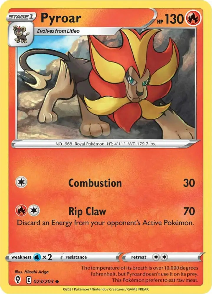 Pyroar (023/203) [Sword & Shield: Evolving Skies] - Pokemon Single