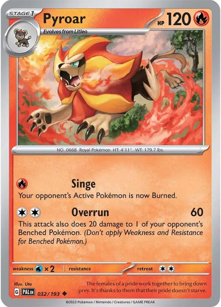 Pyroar (032/193) [Scarlet & Violet: Paldea Evolved] - Pokemon Single