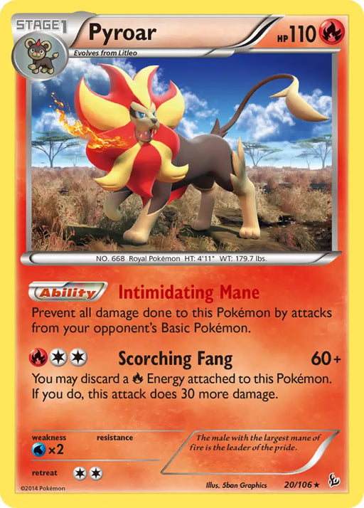 Pyroar (20/106) [XY: Flashfire] - Pokemon Single