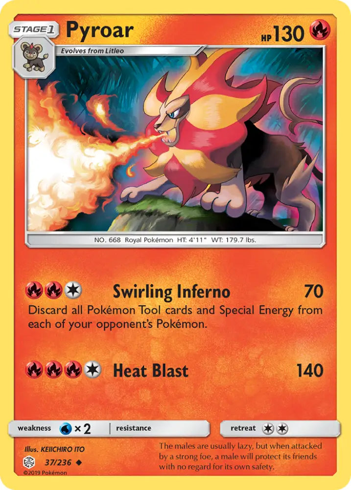 Pyroar (37/236) [Sun & Moon: Cosmic Eclipse] - Pokemon Single