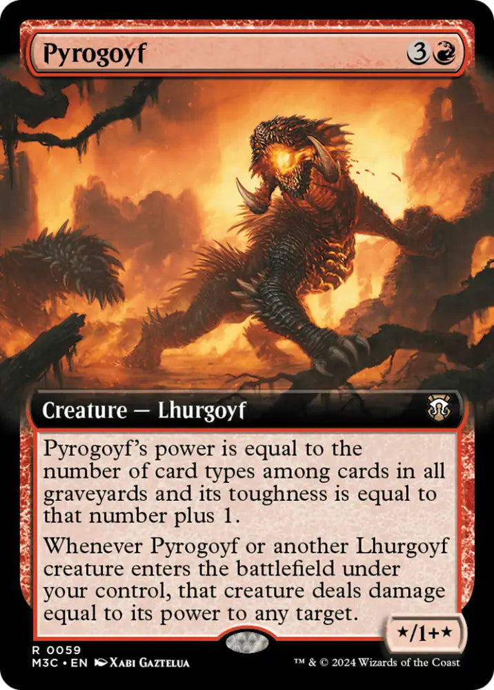 Pyrogoyf (Extended Art) [Modern Horizons 3 Commander] - MTG Single