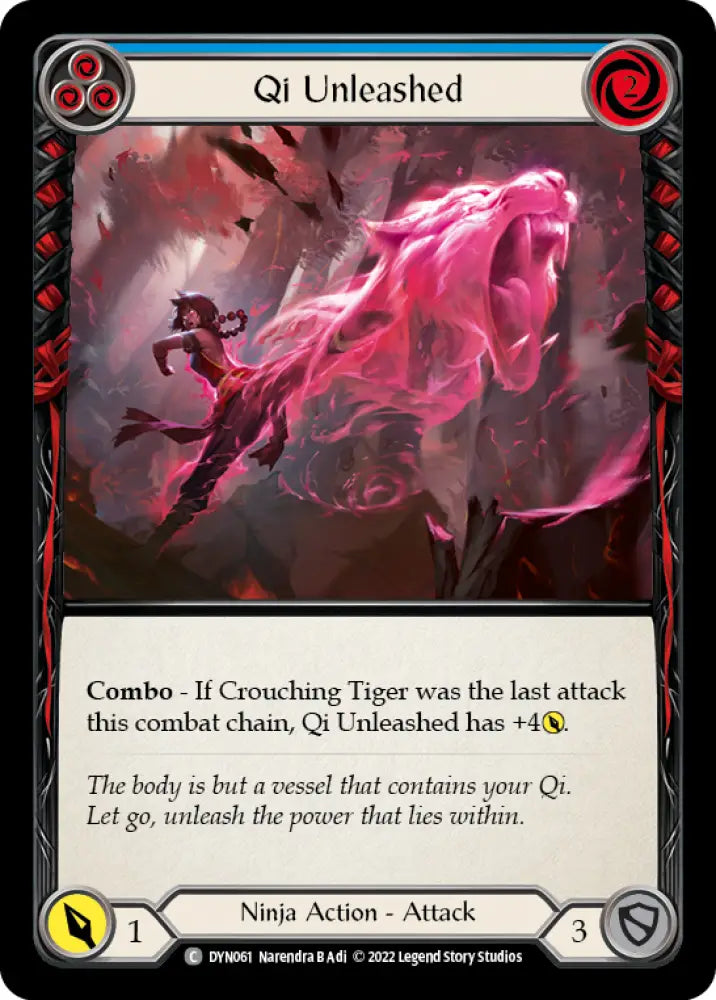Qi Unleashed (Blue) [Dynasty] Rainbow Foil - Flesh And Blood Single
