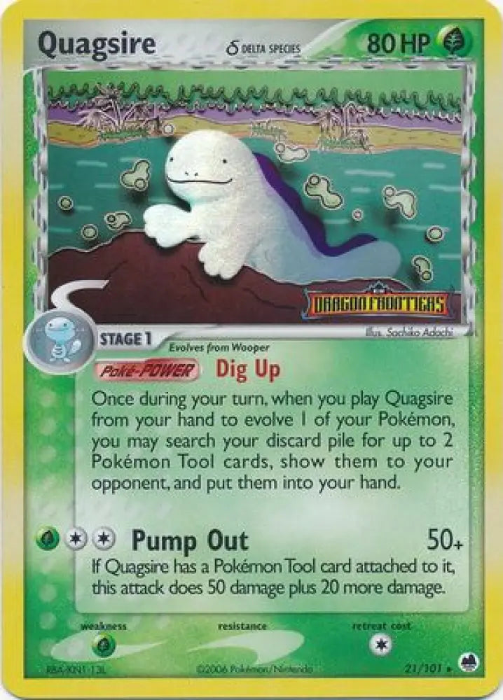 Quagsire (21/101) (Delta Species) (Stamped) [EX: Dragon Frontiers] - Pokemon Single