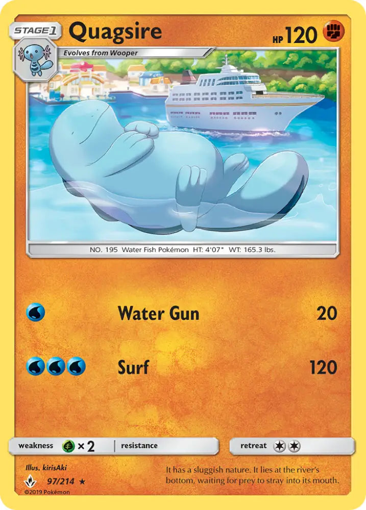 Quagsire (97/214) [Sun & Moon: Unbroken Bonds] - Pokemon Single