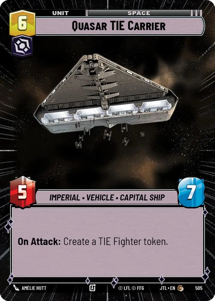 Quasar TIE Carrier (Hyperspace) (505) [Jump to Lightspeed] - Star Wars: Unlimited Single
