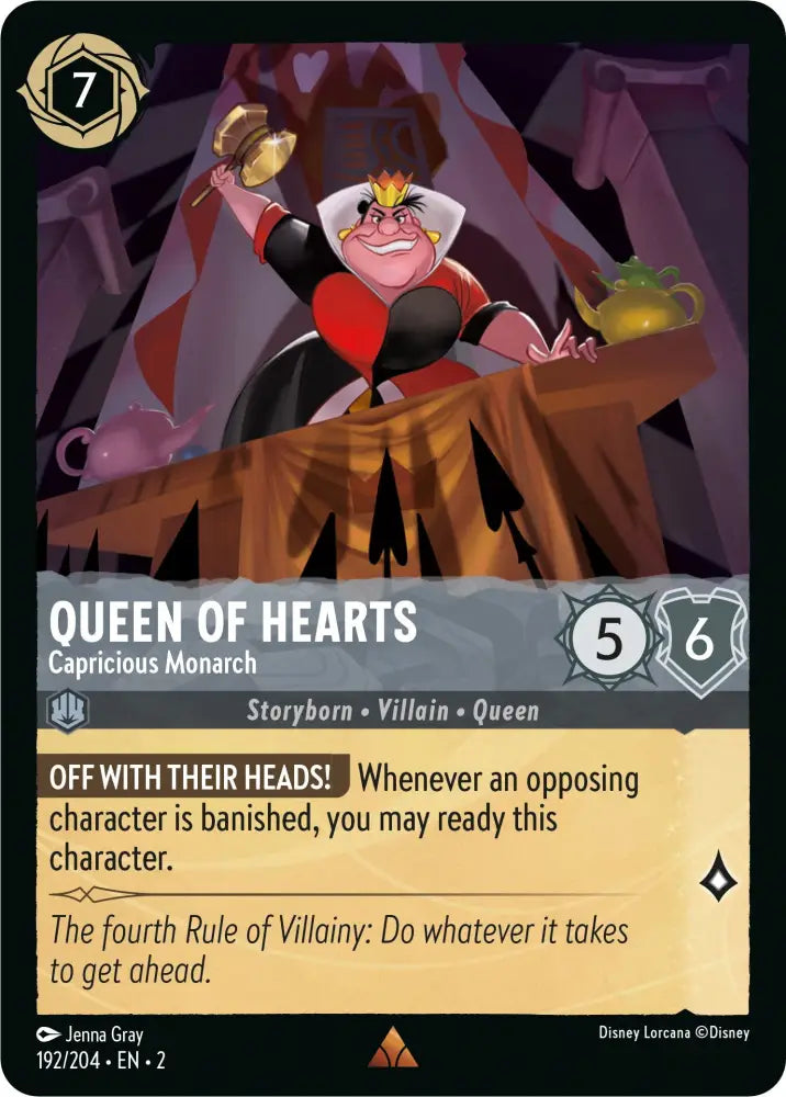 Queen of Hearts - Capricious Monarch (192/204) [Rise of the Floodborn] - Lorcana Single