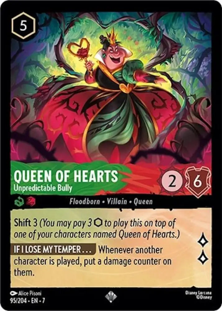 Queen of Hearts - Unpredictable Bully (95/204) [Archazia’s Island] - Lorcana Single