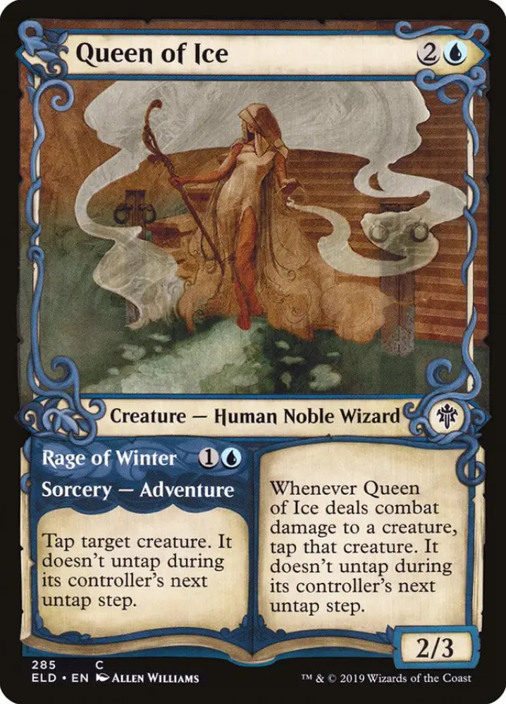 Queen of Ice // Rage of Winter (Showcase) [Throne of Eldraine] - MTG Single
