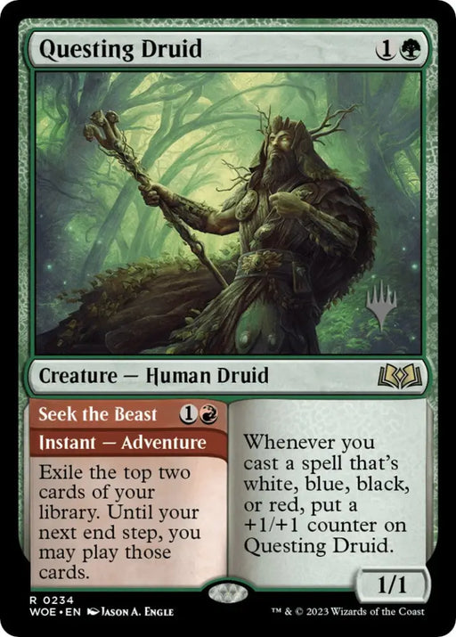 Questing Druid (Promo Pack) [Wilds of Eldraine Promos] - MTG Single