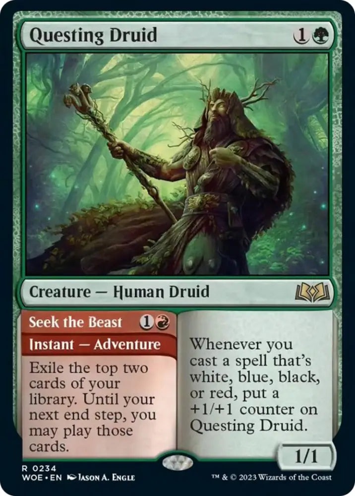 Questing Druid // Seek the Beast [Wilds of Eldraine] - MTG Single