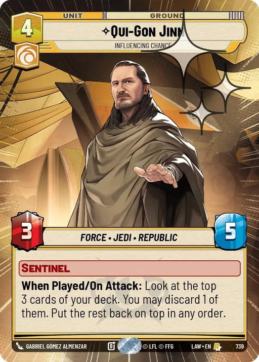 Qui-Gon Jinn - Influencing Chance (Hyperspace Foil) (739) [A Lawless Time]