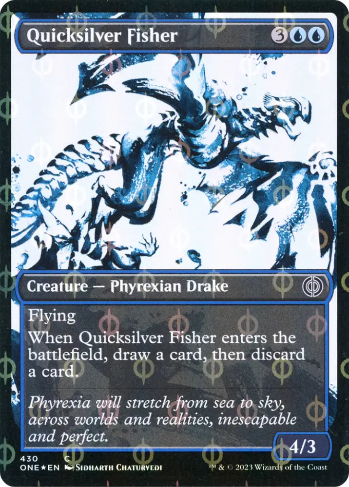Quicksilver Fisher (Showcase Ichor Step-and-Compleat Foil) [Phyrexia: All Will Be One] - MTG Single