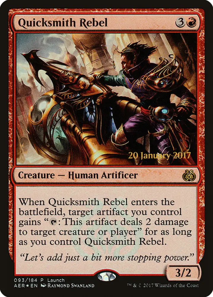 Quicksmith Rebel (Launch) [Aether Revolt Promos] - MTG Single