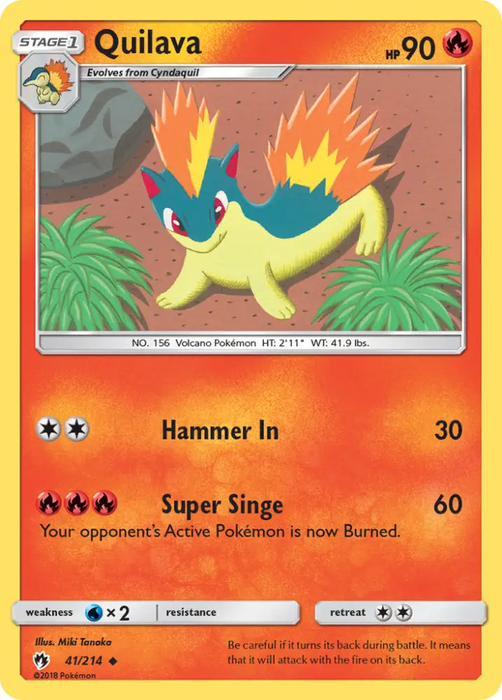Quilava (41/214) [Sun & Moon: Lost Thunder] - Pokemon Single