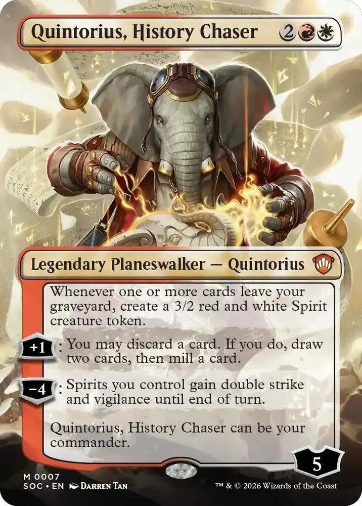 Quintorius, History Chaser (Borderless) (7) [Secrets of Strixhaven Commander]