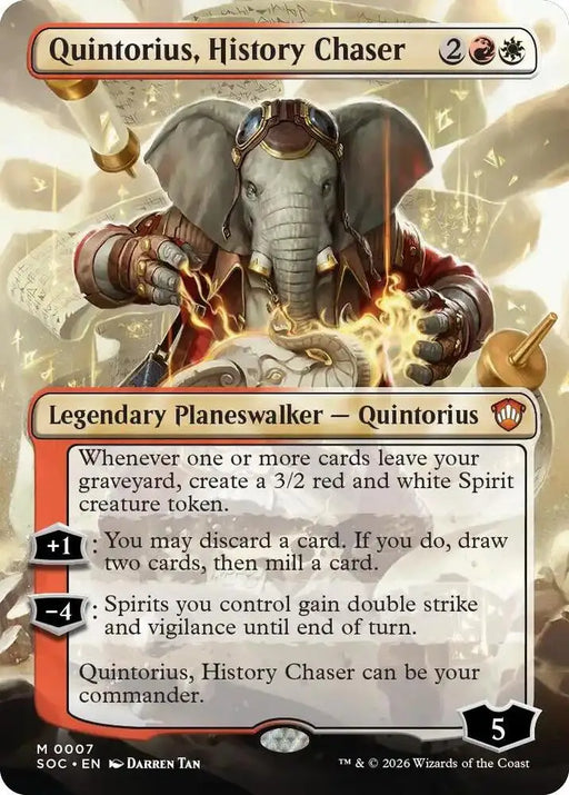Quintorius, History Chaser (Borderless) (7) [Secrets of Strixhaven Commander]