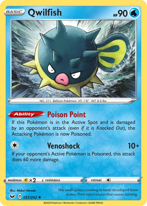 Qwilfish (051/202) [Sword & Shield: Base Set] - Pokemon Single