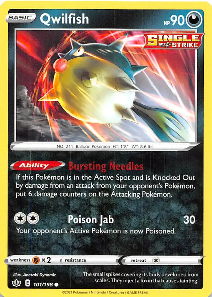Qwilfish (101/198) [Sword & Shield: Chilling Reign] - Pokemon Single