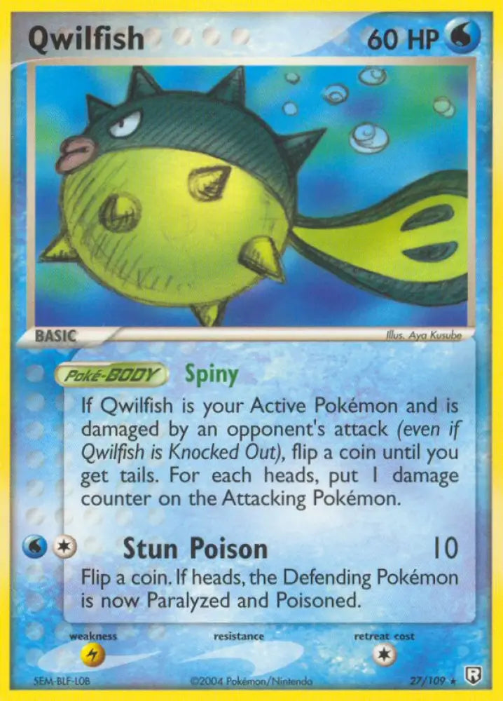 Qwilfish (27/109) [EX: Team Rocket Returns] - Pokemon Single