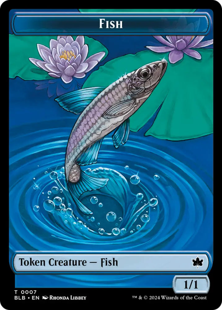 Rabbit // Fish Double-Sided Token [Bloomburrow Tokens] - MTG Single