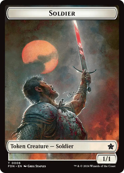 Rabbit // Soldier Double-Sided Token [Foundations Tokens] - MTG Single