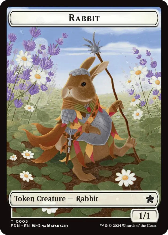 Rabbit // Soldier Double-Sided Token [Foundations Tokens] - MTG Single