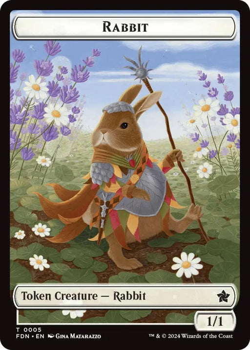 Rabbit // Soldier Double-Sided Token [Foundations Tokens] - MTG Single