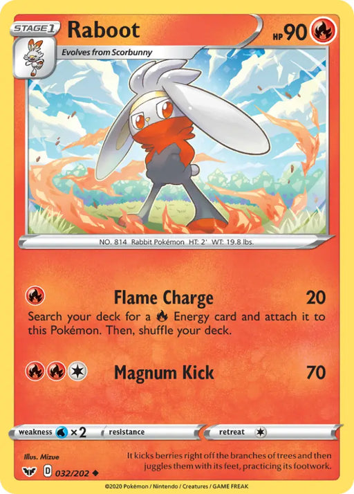 Raboot (032/202) [Sword & Shield: Base Set] - Pokemon Single