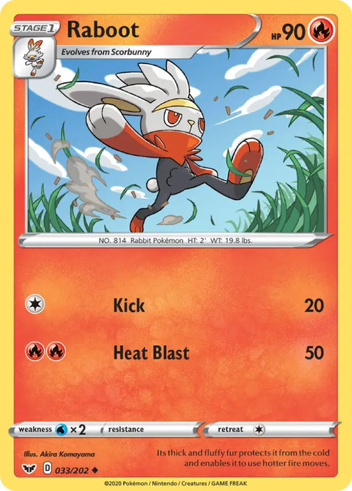 Raboot (033/202) [Sword & Shield: Base Set] - Pokemon Single