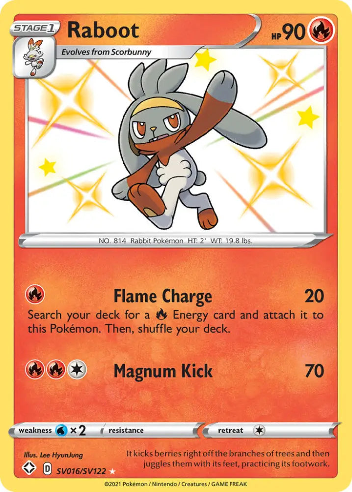 Raboot (SV016/SV122) [Sword & Shield: Shining Fates] - Pokemon Single