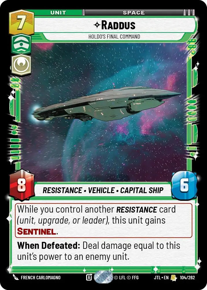 Raddus - Holdo’s Final Command (104/257) [Jump to Lightspeed] - Star Wars: Unlimited Single