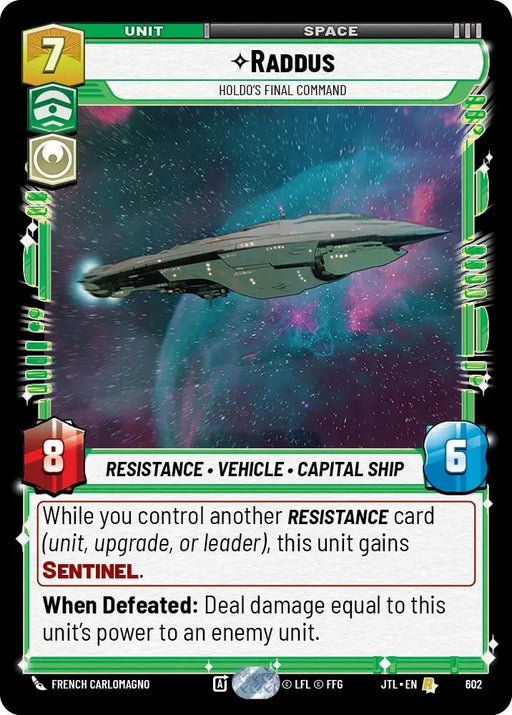Raddus - Holdo’s Final Command (Foil) (602) [Jump to Lightspeed] - Star Wars: Unlimited Single