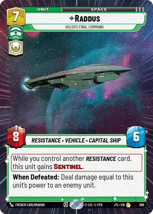 Raddus - Holdo’s Final Command (Hyperspace) (366) [Jump to Lightspeed] - Star Wars: Unlimited Single